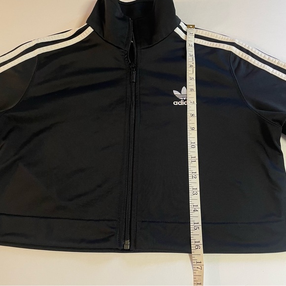 Adidas Women's Cropped Zip Front Jacket Black/White Size Small - Picture 6 of 8